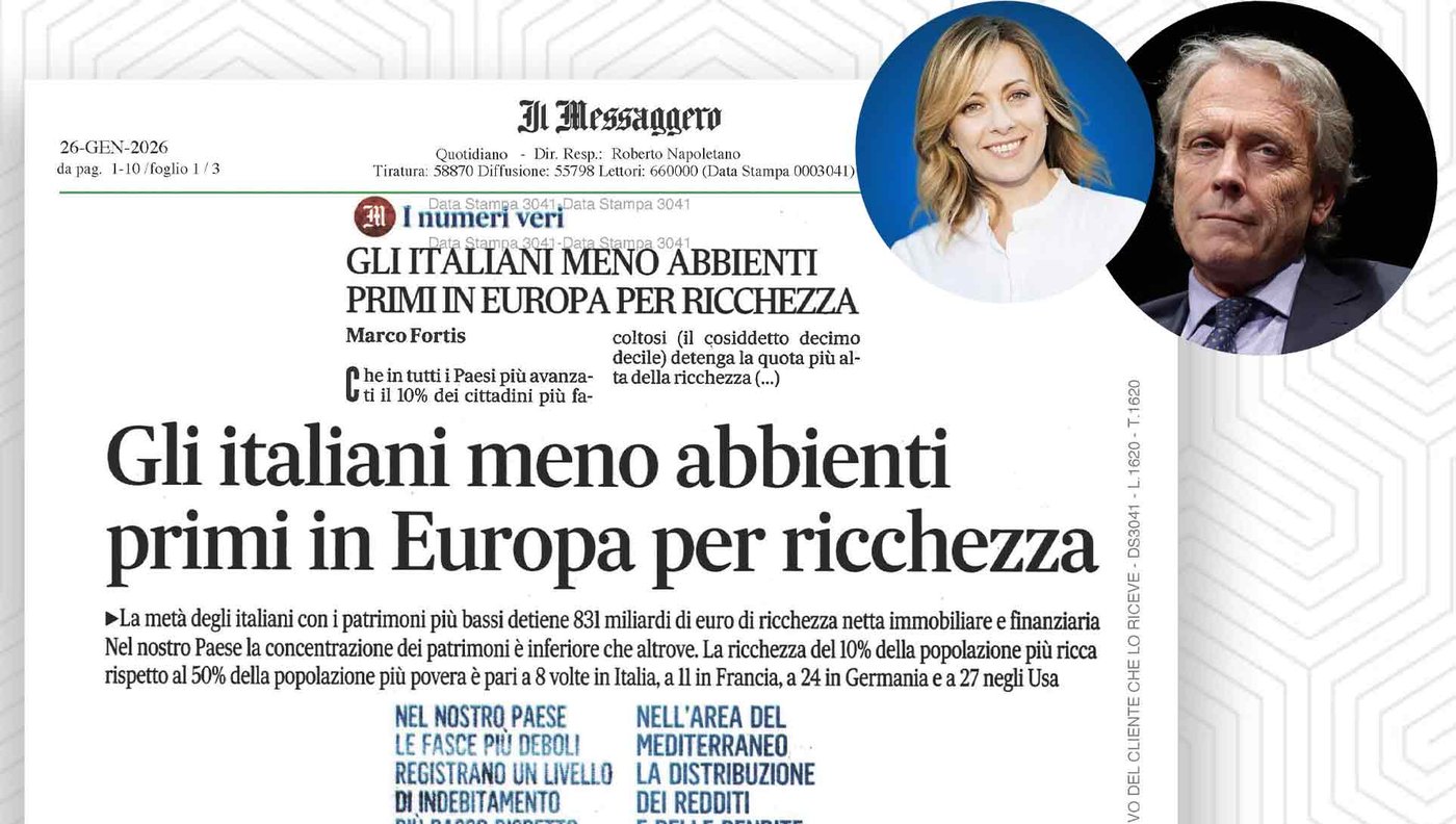 L’economista Fortis (consigliere di Renzi e Monti) manda in pezzi le accuse di impoverimento degli italiani da parte della Meloni
